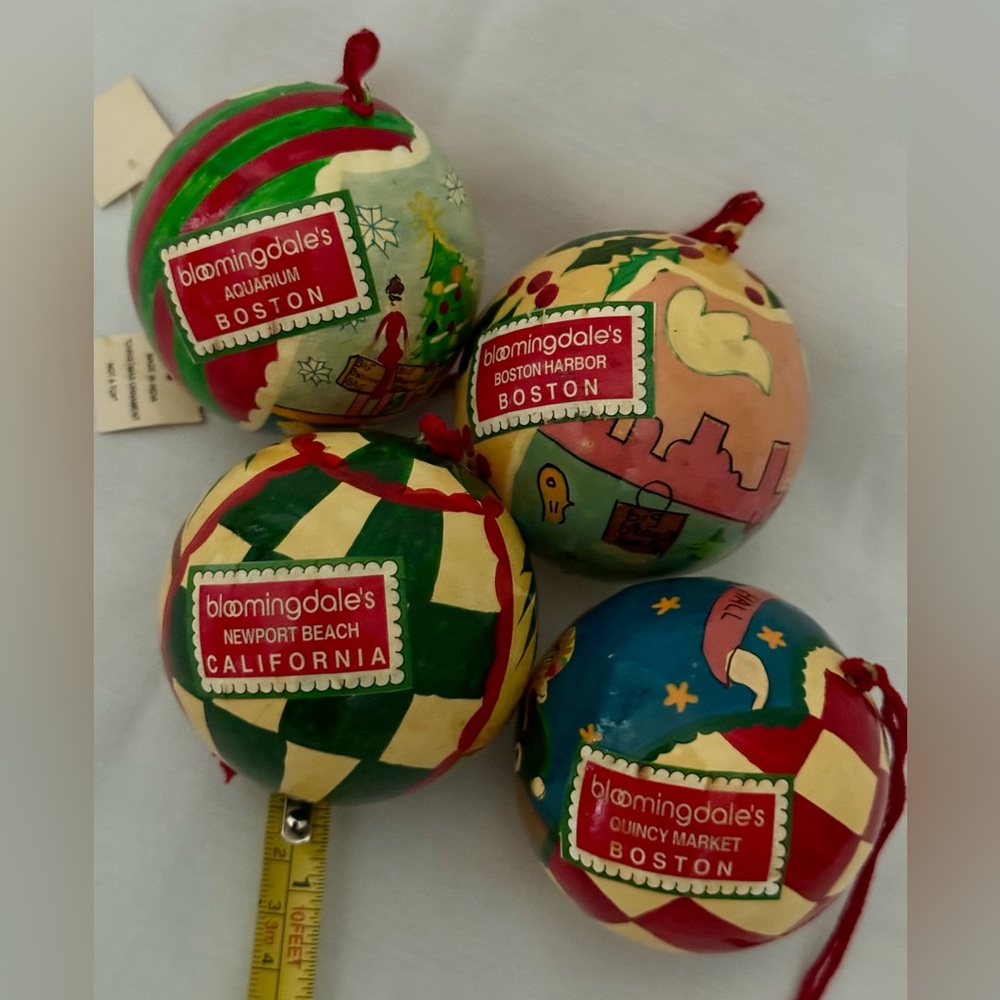 Bloomingdales‎ Paper Mache Christmas Ornaments Boston California